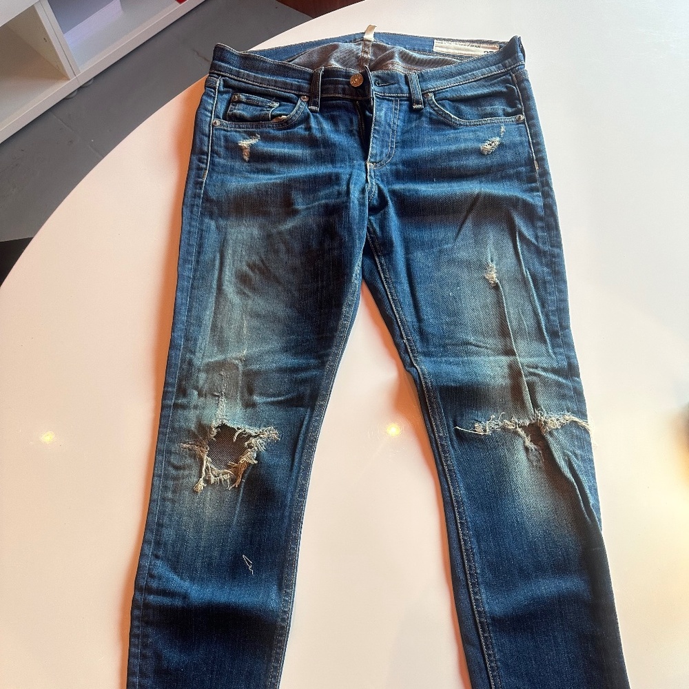Rag and Bone Capri Length Jeans blue denim